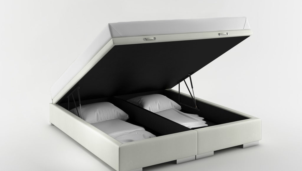 Tapicerowane łóżko z pojemnikiem