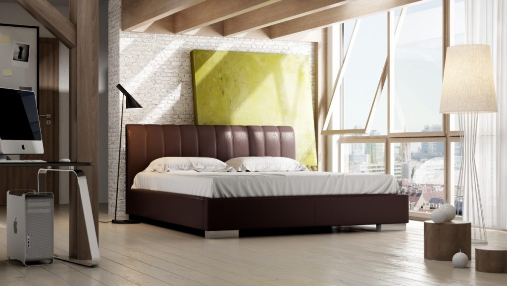 Nowoczesne tapicerowane łóżko sypialniane